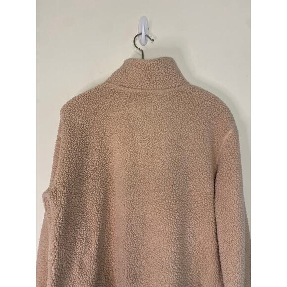 UGG By Koolaburra Pink 1/2 Zip Sherpa Fleece Pullover Sweatshirt Medium Winter - Picture 8 of 16